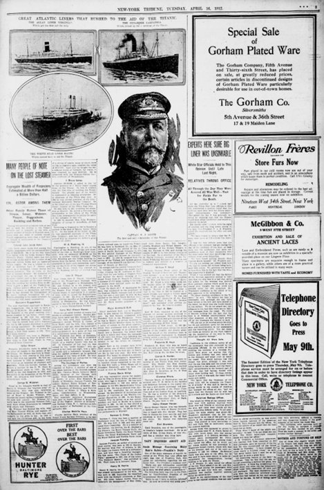 New-York Tribune du 16/04/1912